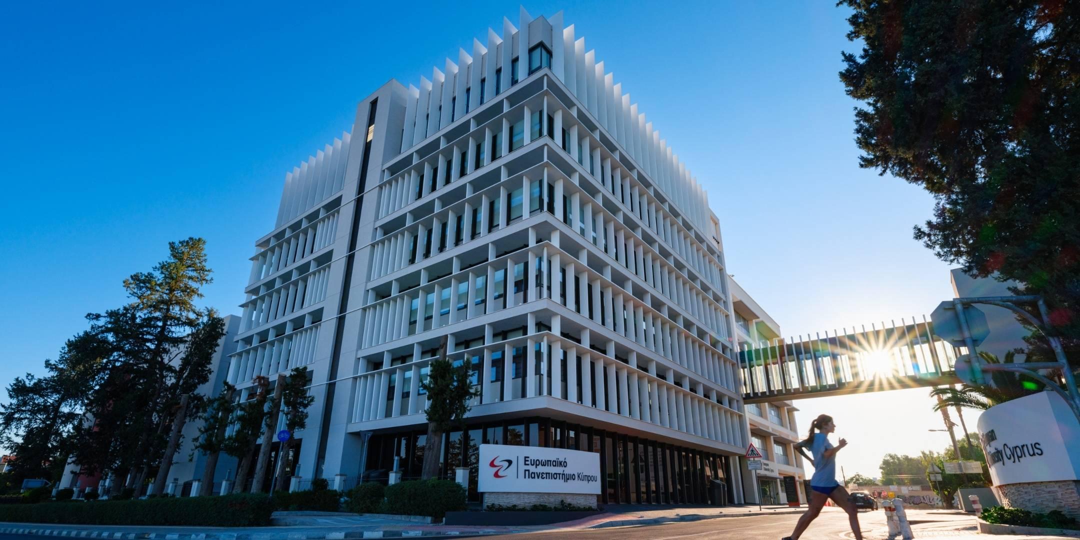 The campus building for European University Cyprus based in Nicosia where students can study medicine or dentistry in Europe.
